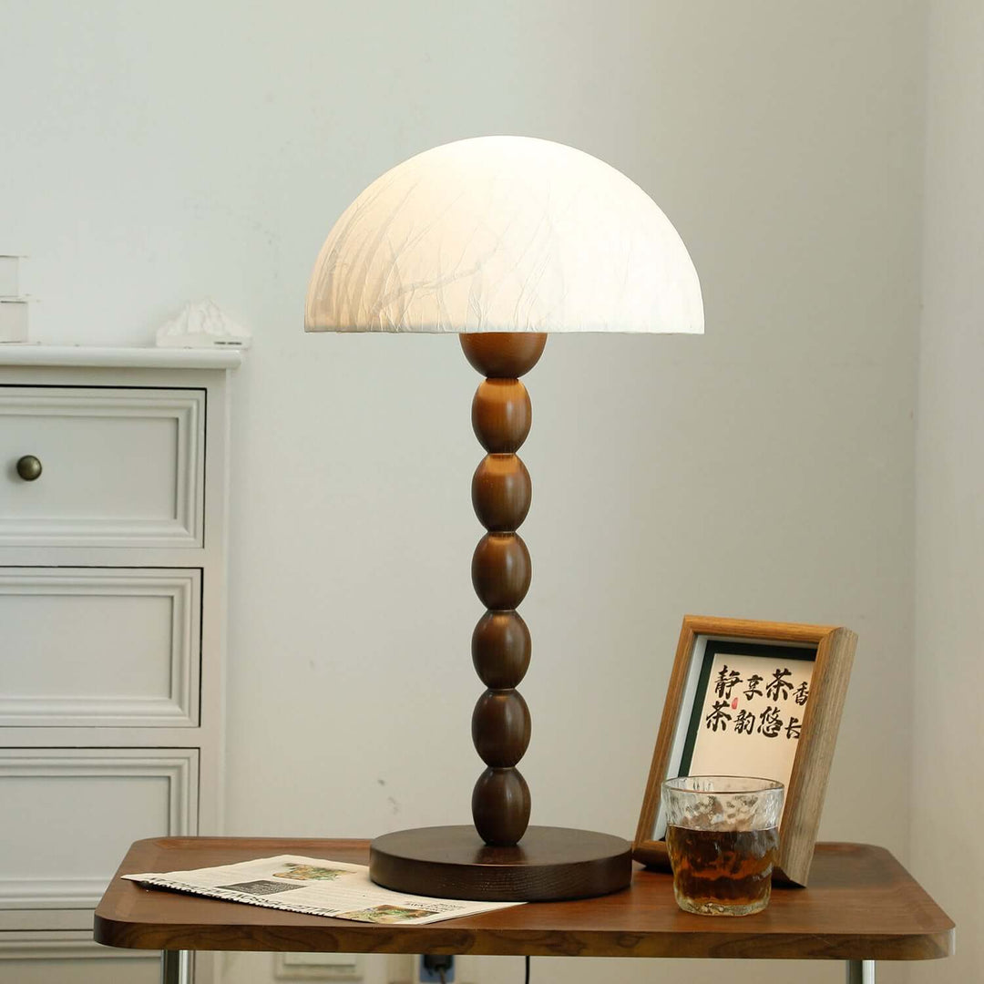 Stylowa lampa stołowa papierowy klosz – oświetlenie nastrojowe