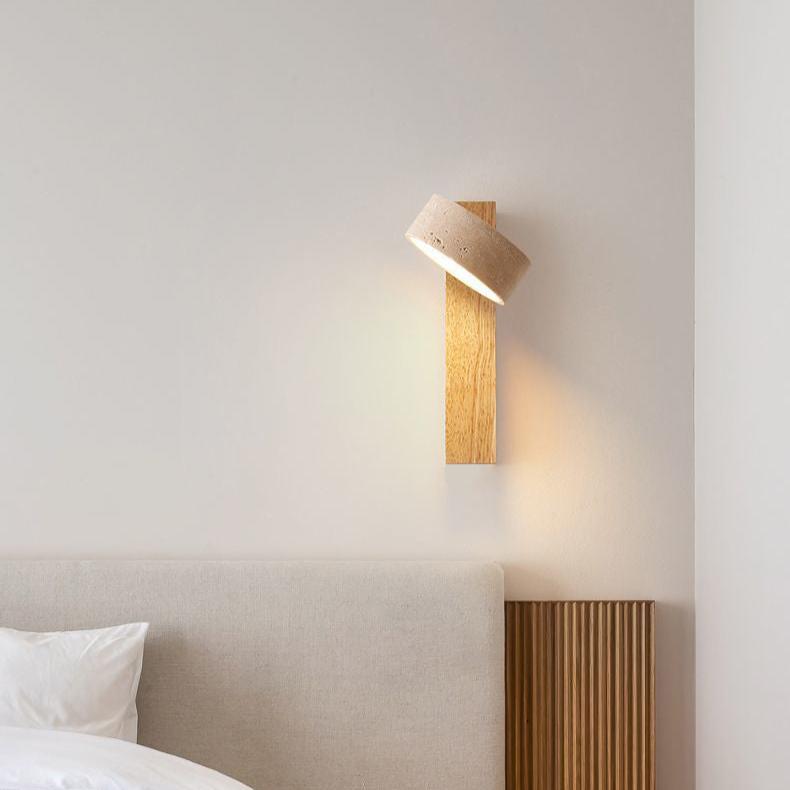 Biała Lampa Ścienna Trawertynowa Wabi Sabi
