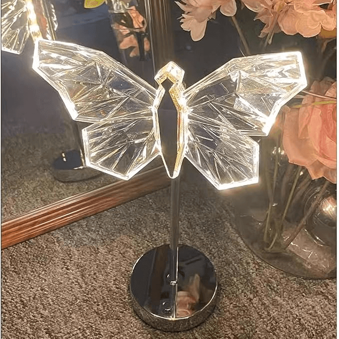 Kryształowa Lampa Stołowa Motyl - Ozdobne Oświetlenie