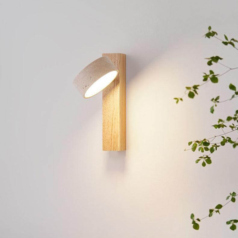 Biała Lampa Ścienna Trawertynowa Wabi Sabi