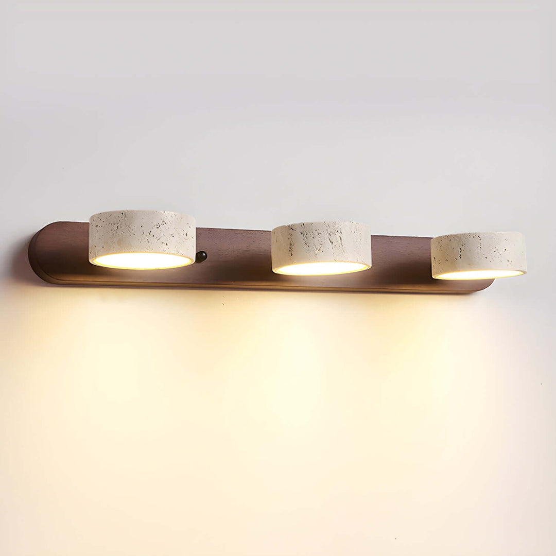 Lampa ścienna do korytarza z drewna i kamienia