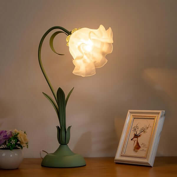 Regulowana lampa stołowa vintage w kształcie kwiatu