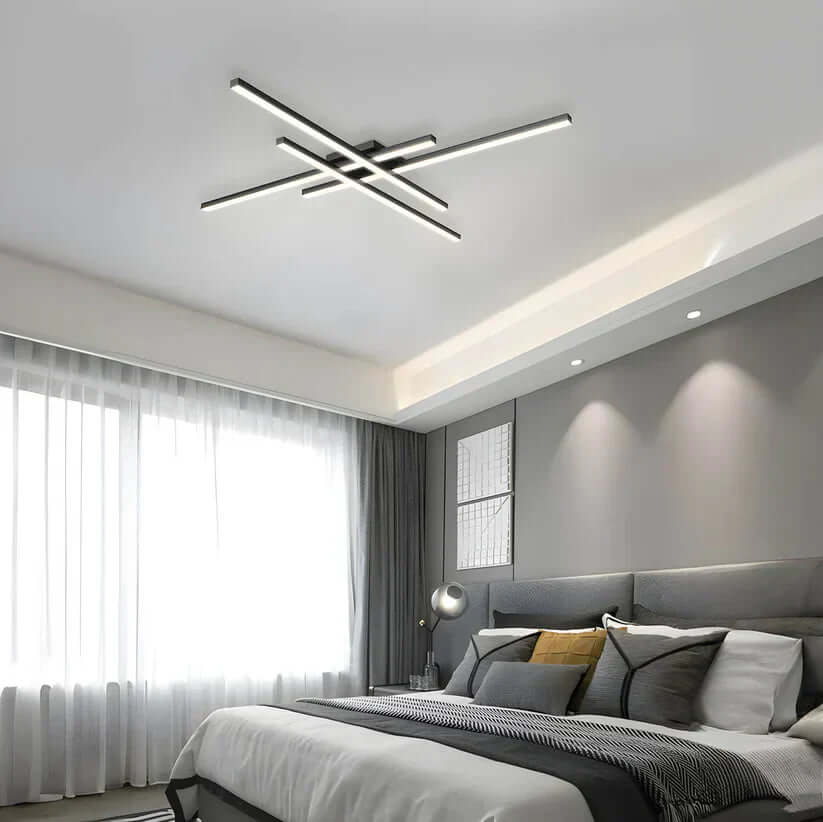 Designerska lampa sufitowa LED z bliska