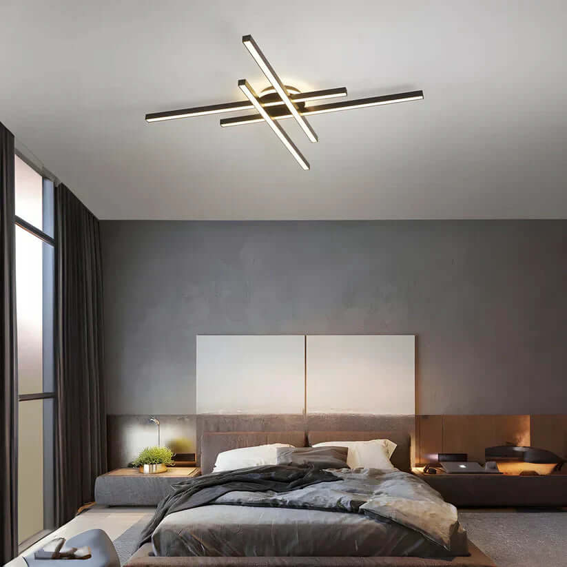 Nowoczesna lampa sufitowa LED w salonie