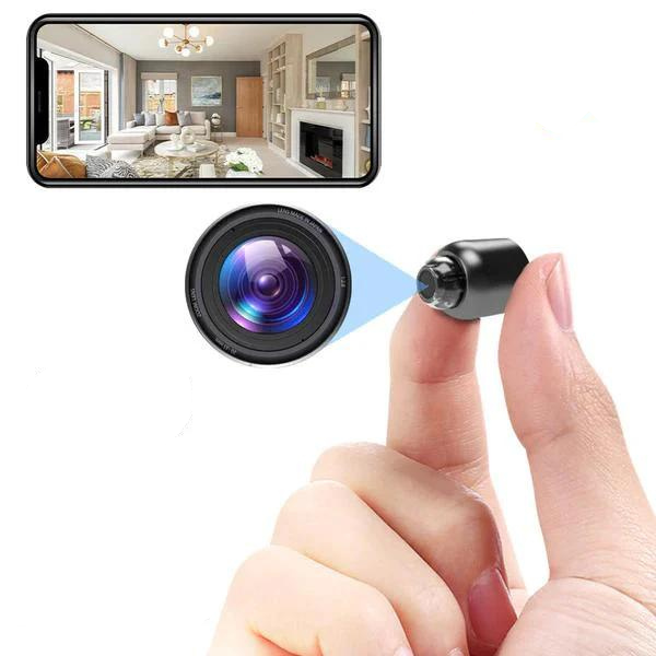 Kompaktowa kamera monitorująca Full HD 1080p dla dzieci, dyskretny design i ultraszerokokątny obiektyw 160°.