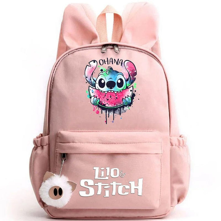 Niebieski plecak dziecięcy Stitch z zabawnym motywem i breloczkiem, praktyczny i uroczy design do szkoły.