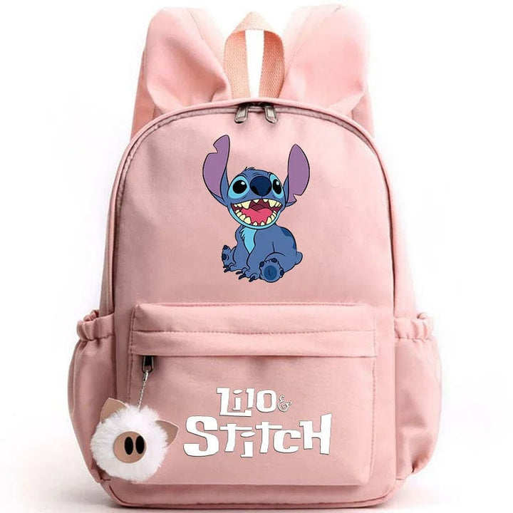 Niebieski plecak dziecięcy Stitch z zabawnym motywem i breloczkiem, praktyczny i uroczy design do szkoły.