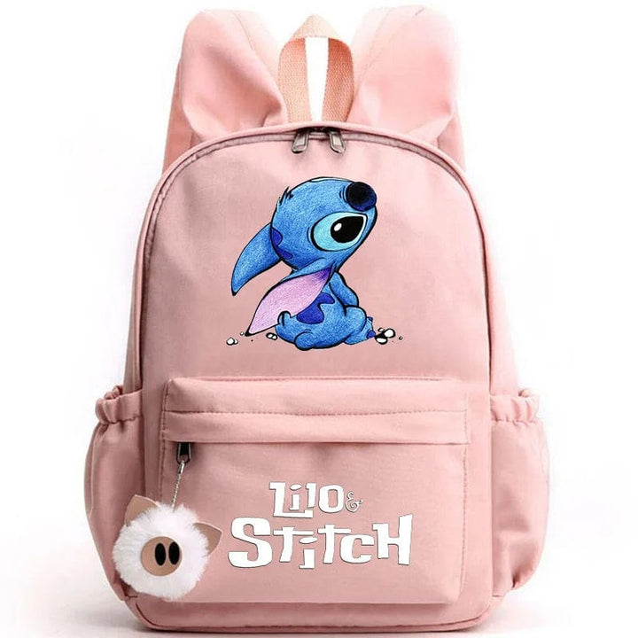 Niebieski plecak dziecięcy Stitch z zabawnym motywem i breloczkiem, praktyczny i uroczy design do szkoły.