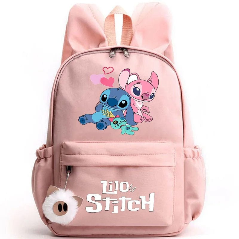 Niebieski plecak dziecięcy Stitch z zabawnym motywem i breloczkiem, praktyczny i uroczy design do szkoły.