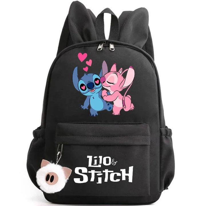 Niebieski plecak dziecięcy Stitch z zabawnym motywem i breloczkiem, praktyczny i uroczy design do szkoły.