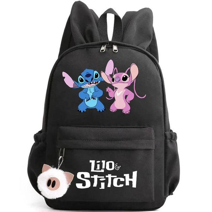 Niebieski plecak dziecięcy Stitch z zabawnym motywem i breloczkiem, praktyczny i uroczy design do szkoły.