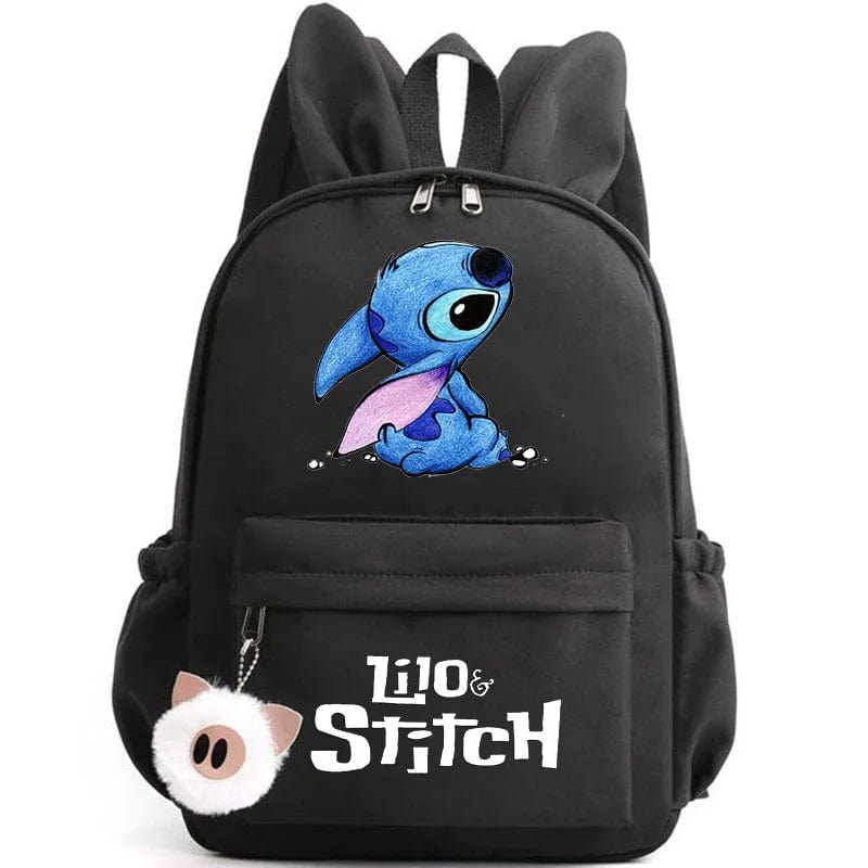 Niebieski plecak dziecięcy Stitch z zabawnym motywem i breloczkiem, praktyczny i uroczy design do szkoły.
