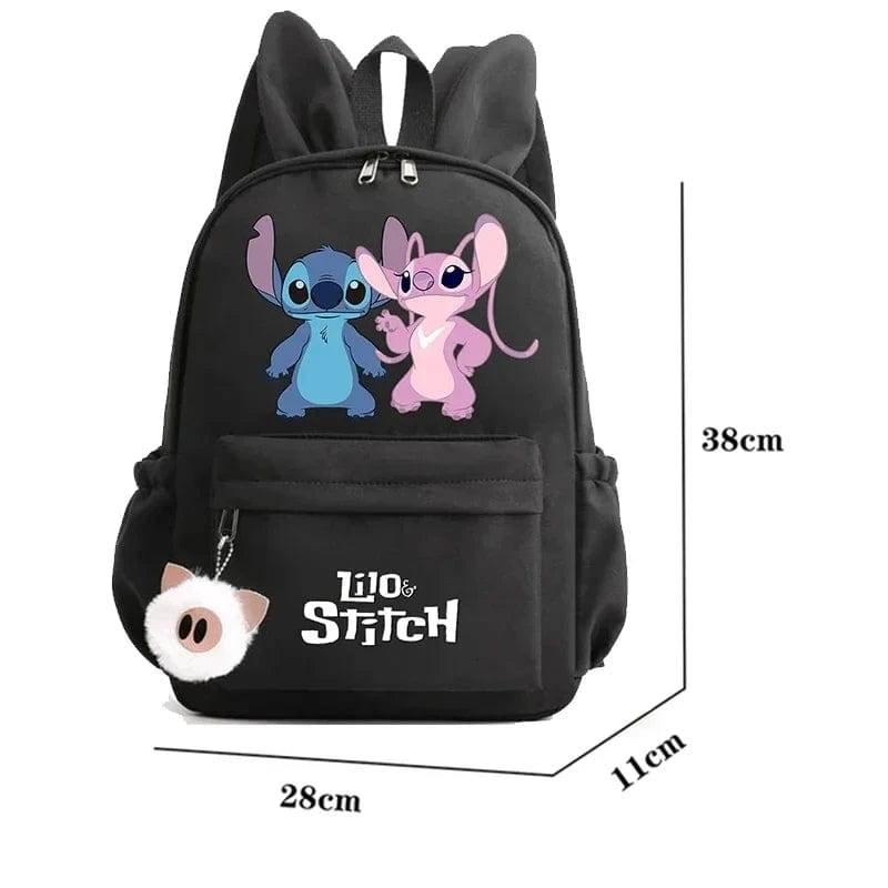 Niebieski plecak dziecięcy Stitch z zabawnym motywem i breloczkiem, praktyczny i uroczy design do szkoły.
