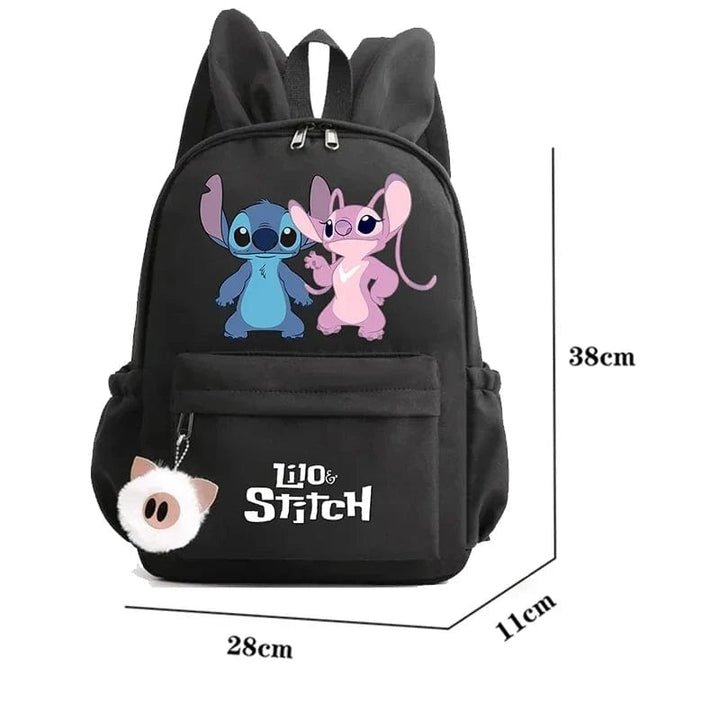 Niebieski plecak dziecięcy Stitch z zabawnym motywem i breloczkiem, praktyczny i uroczy design do szkoły.