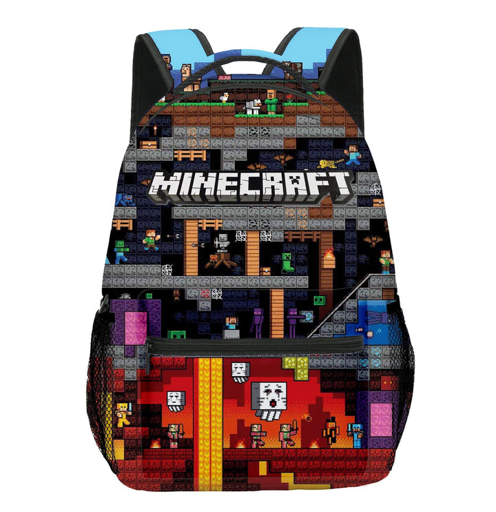 Żywy dziecięcy tornister Minecraft z kolorowymi wzorami, ikonowymi postaciami, trwałym i przestronnym designem do szkoły.