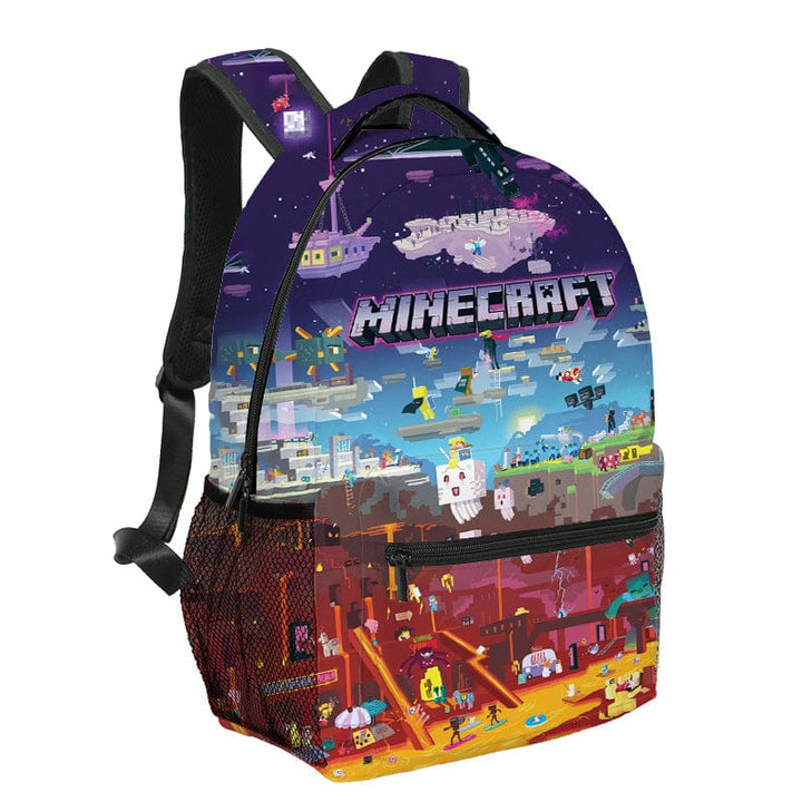 Żywy dziecięcy tornister Minecraft z kolorowymi wzorami, ikonowymi postaciami, trwałym i przestronnym designem do szkoły.