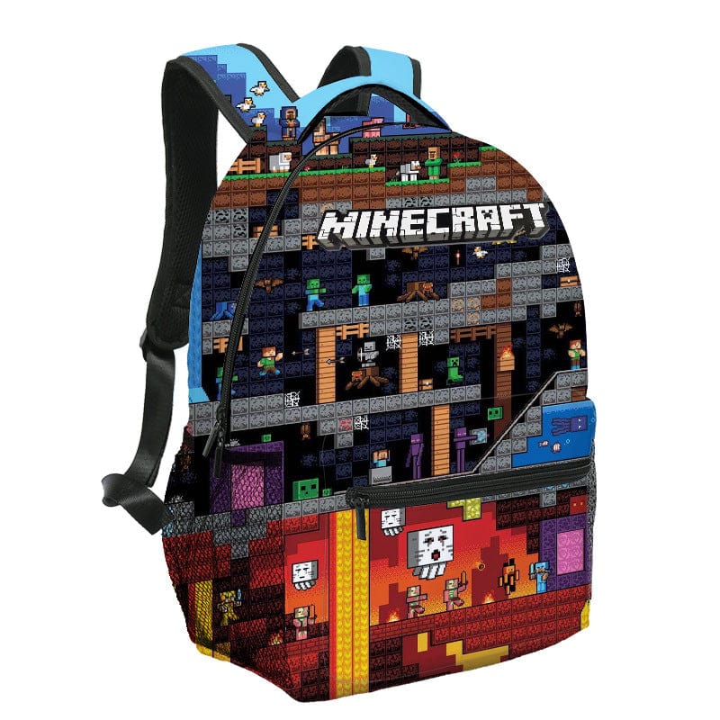 Żywy dziecięcy tornister Minecraft z kolorowymi wzorami, ikonowymi postaciami, trwałym i przestronnym designem do szkoły.