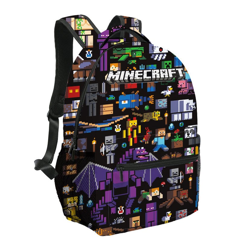 Żywy dziecięcy tornister Minecraft z kolorowymi wzorami, ikonowymi postaciami, trwałym i przestronnym designem do szkoły.