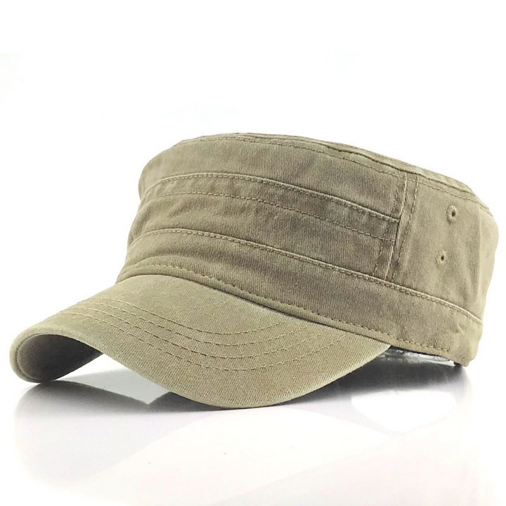 Regulowana męska czapka wojskowa retro w kolorze granatowym, oferująca styl vintage i nowoczesny komfort.