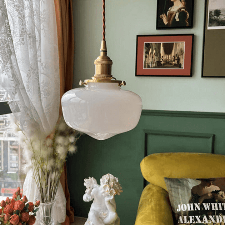 Retro Szklana Lampa Wisząca - Latarnia