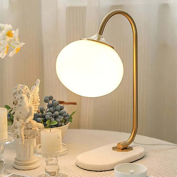 Lampa Stołowa z Metalu i Szkła Marshmallow