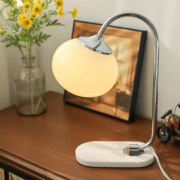 Lampa Stołowa z Metalu i Szkła Marshmallow