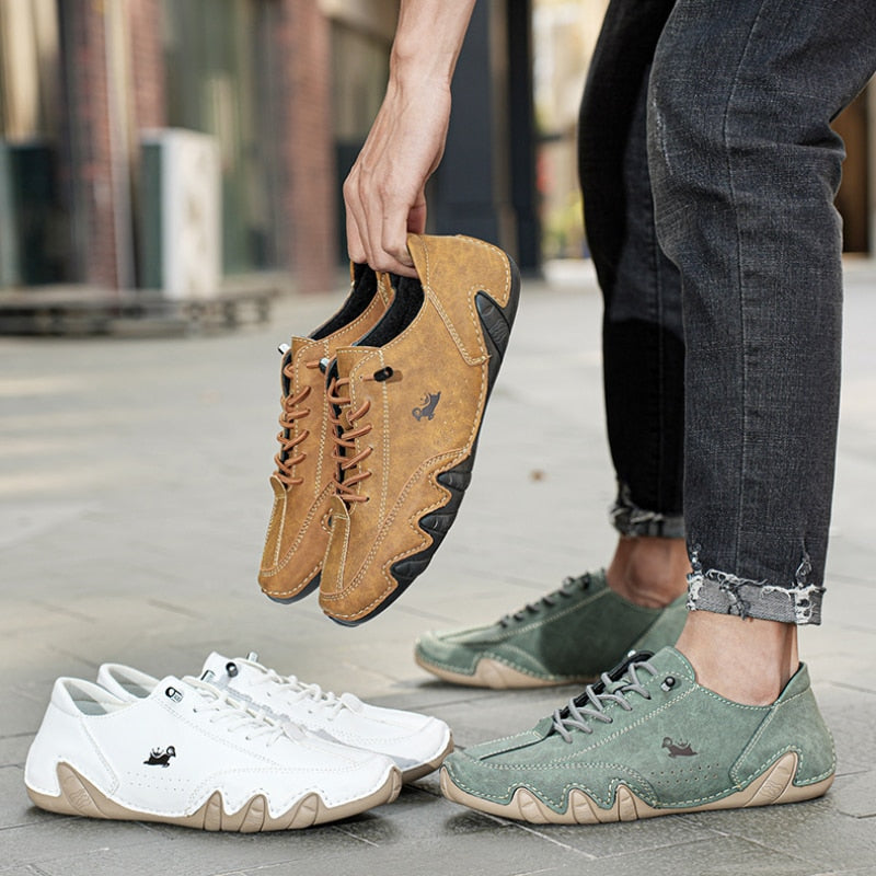 Buty barefoot unisex ze skóry FlexiMarche, minimalistyczne i elastyczne, do naturalnego i eleganckiego chodzenia.