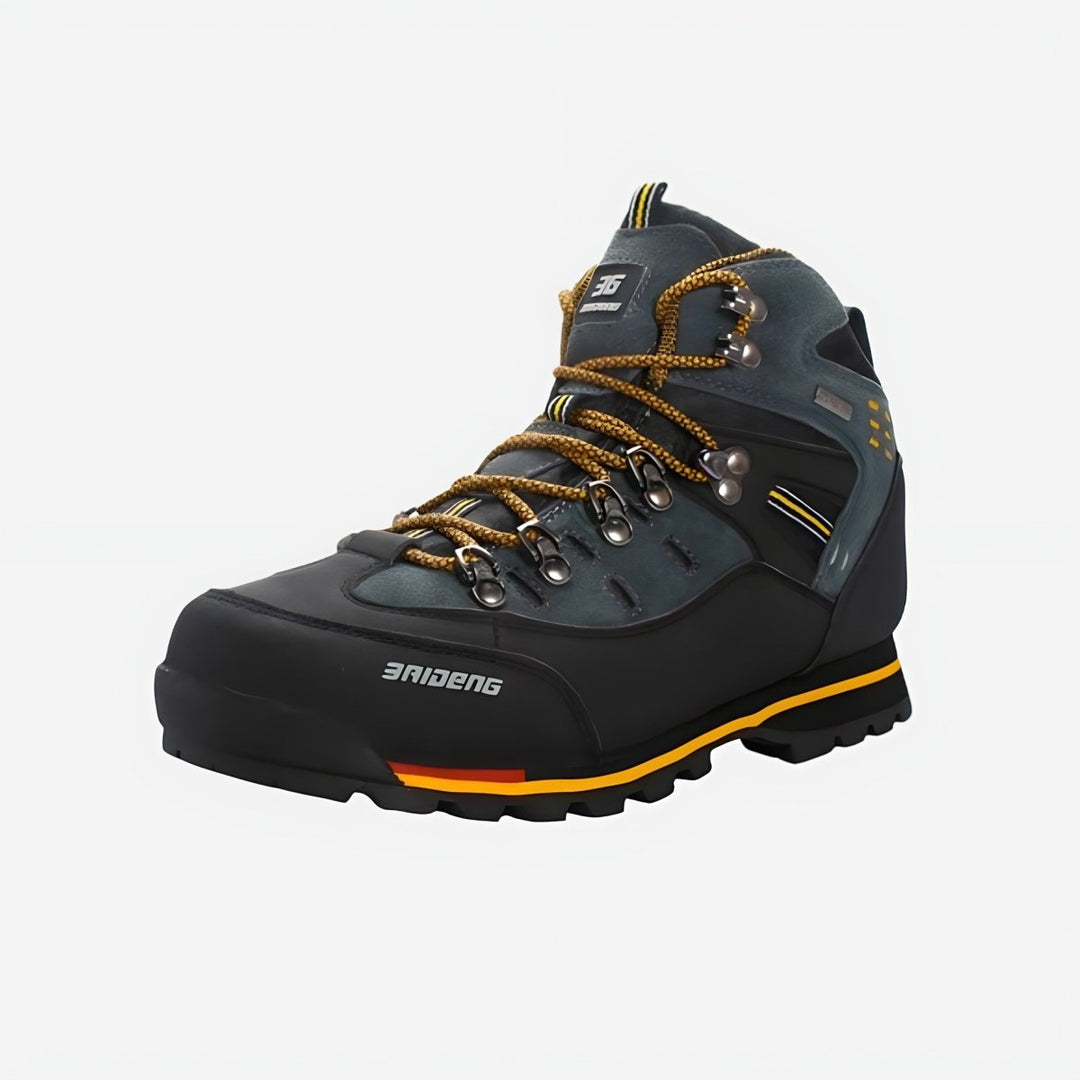Męskie wodoodporne buty trekkingowe, antypoślizgowa podeszwa, oddychający materiał, dostępne w kolorach: niebieski, pomarańczowy, czerwony.
