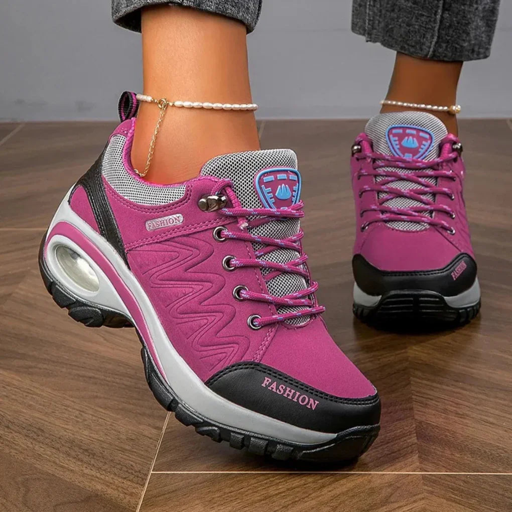Damskie wodoodporne buty trekkingowe, kolorowe, z antypoślizgową podeszwą, idealne do użytku zewnętrznego.