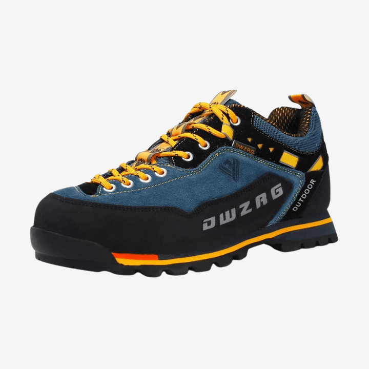 Męskie buty trekkingowe niskie, wodoodporne, z anatomicznym wsparciem, wytrzymałą cholewką i gumową podeszwą.