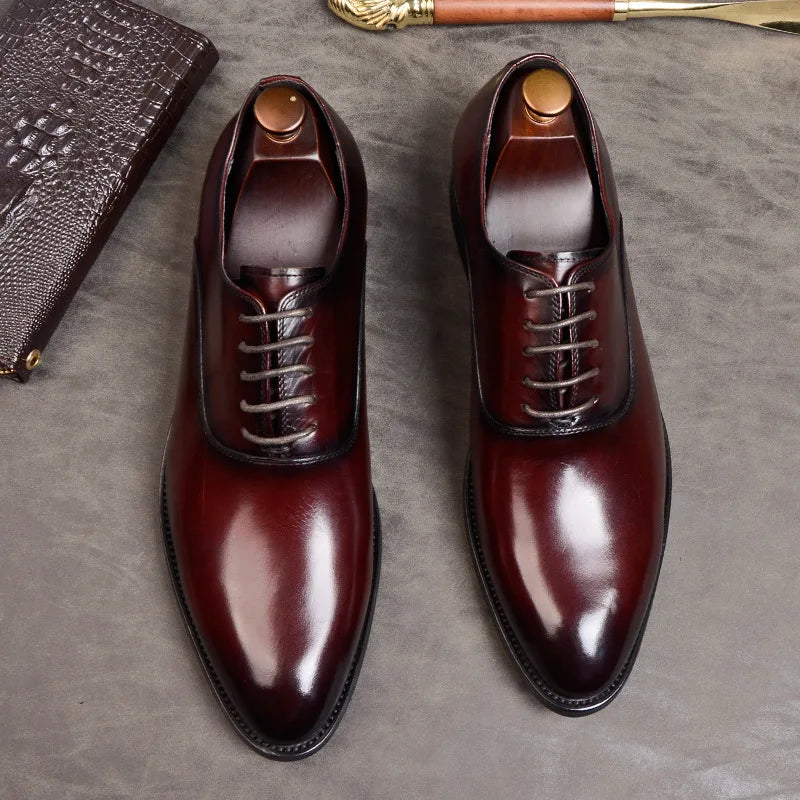 Eleganckie męskie buty z prawdziwej skóry, wyrafinowany design w kolorze brązowym i czarnym, optymalny komfort na każdą okazję.