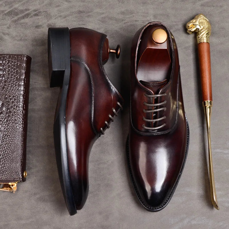 Eleganckie męskie buty z prawdziwej skóry, wyrafinowany design w kolorze brązowym i czarnym, optymalny komfort na każdą okazję.