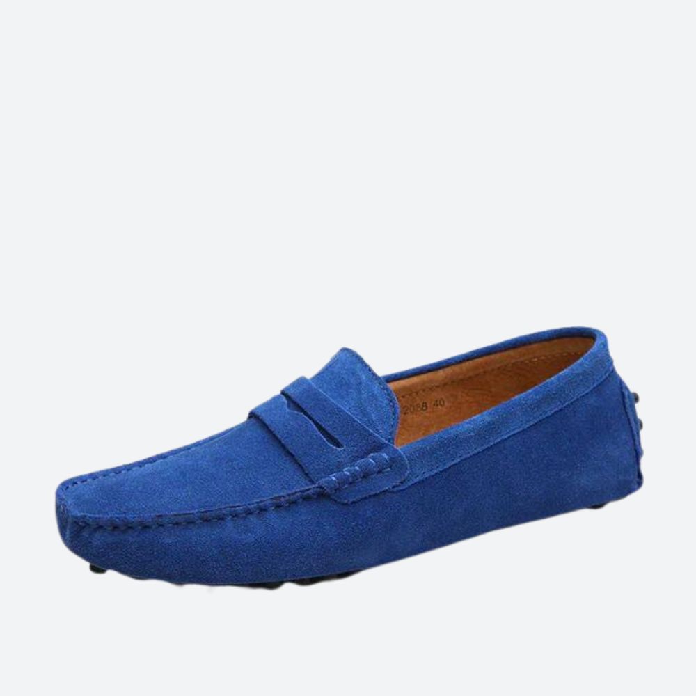 Granatowe eleganckie buty skórzane męskie, idealne do garnituru.