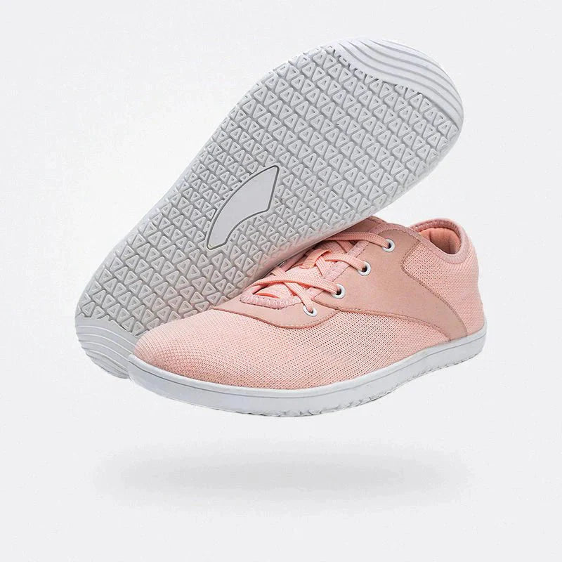 Wygodne buty damskie na halluksy, z amortyzowaną podeszwą, elegancki design, dostępne w kolorach beżowym, szarym, czarnym, różowym.