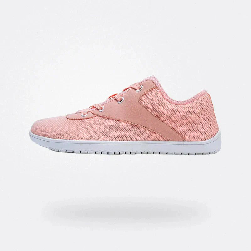 Wygodne buty damskie na halluksy, z amortyzowaną podeszwą, elegancki design, dostępne w kolorach beżowym, szarym, czarnym, różowym.