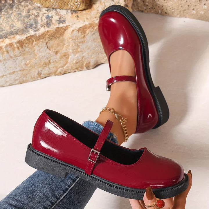 Damskie buty Mary Jane, okrągły nosek, czarne, bez sznurowania, wygodne i eleganckie