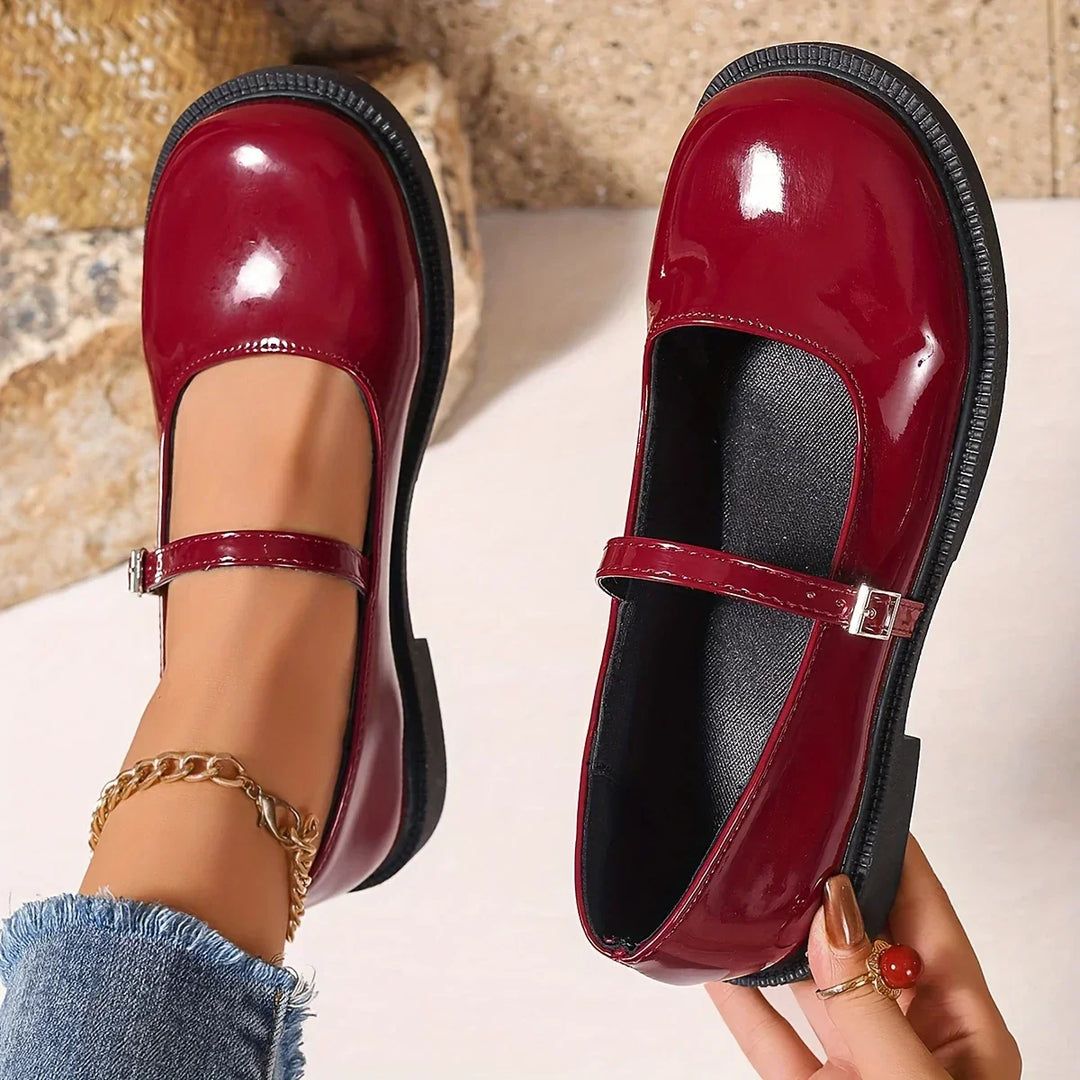Damskie buty Mary Jane, okrągły nosek, czarne, bez sznurowania, wygodne i eleganckie