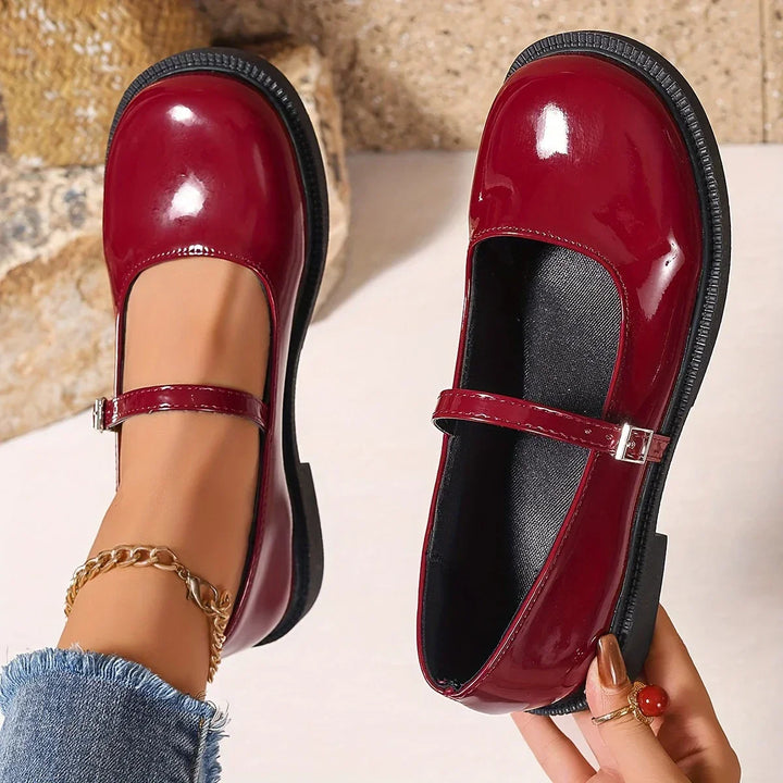 Damskie buty Mary Jane, okrągły nosek, czarne, bez sznurowania, wygodne i eleganckie