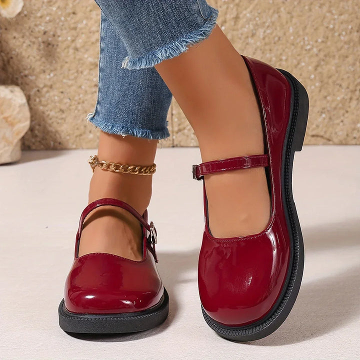Damskie buty Mary Jane, okrągły nosek, czarne, bez sznurowania, wygodne i eleganckie