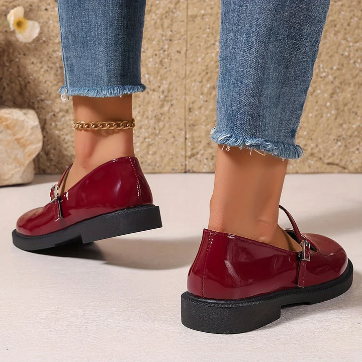 Damskie buty Mary Jane, okrągły nosek, czarne, bez sznurowania, wygodne i eleganckie
