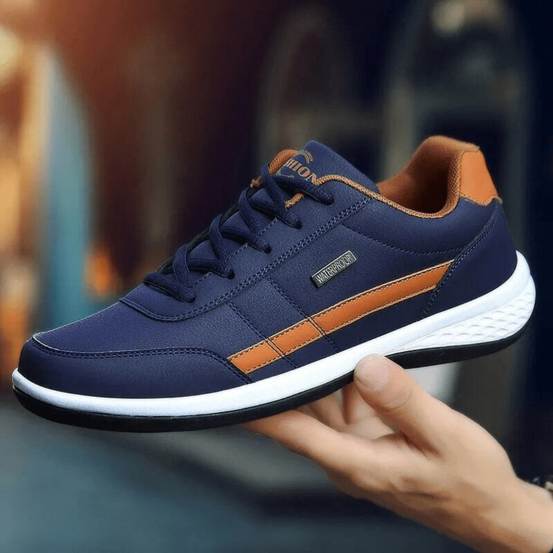 Białe męskie buty ortopedyczne, nowoczesny styl i ergonomiczne wsparcie dla optymalnego komfortu i elegancji.