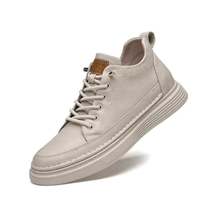 Męskie ortopedyczne buty ze skóry, elegancki design, ergonomiczna podeszwa, najwyższy komfort, kolor czarny.