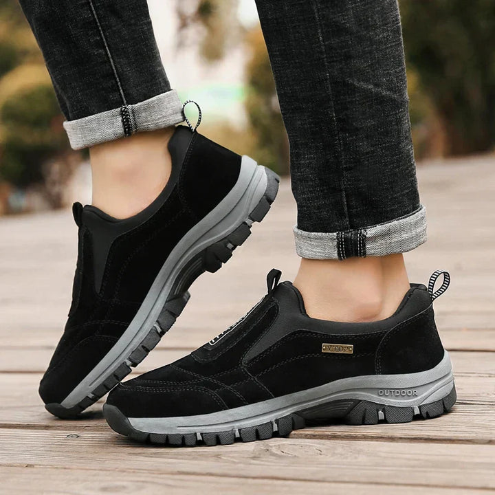 Eleganckie męskie buty ortopedyczne w kolorze niebieskim ze wsparciem łuku stopy dla codziennego komfortu i stylu.