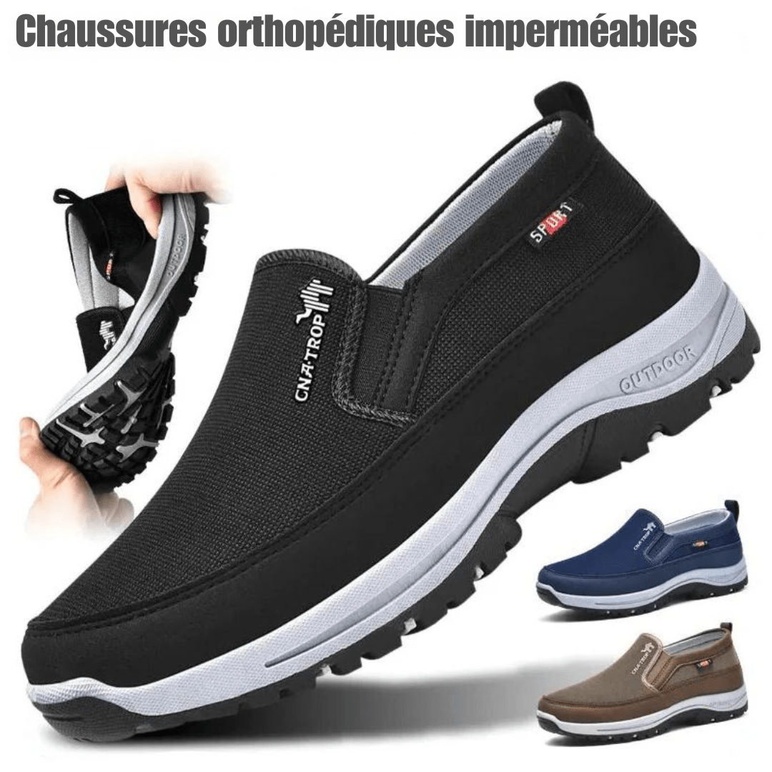 Eleganckie, wodoodporne buty ortopedyczne OrthoZen w różnych kolorach, z optymalnym komfortem i wsparciem łuku stopy.