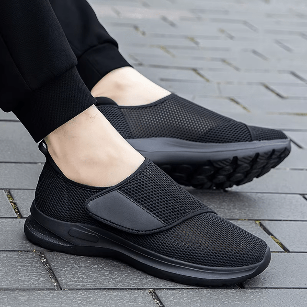 Eleganckie i wygodne buty ortopedyczne dla kobiet z szerokimi stopami, wykonane z elastycznych materiałów.