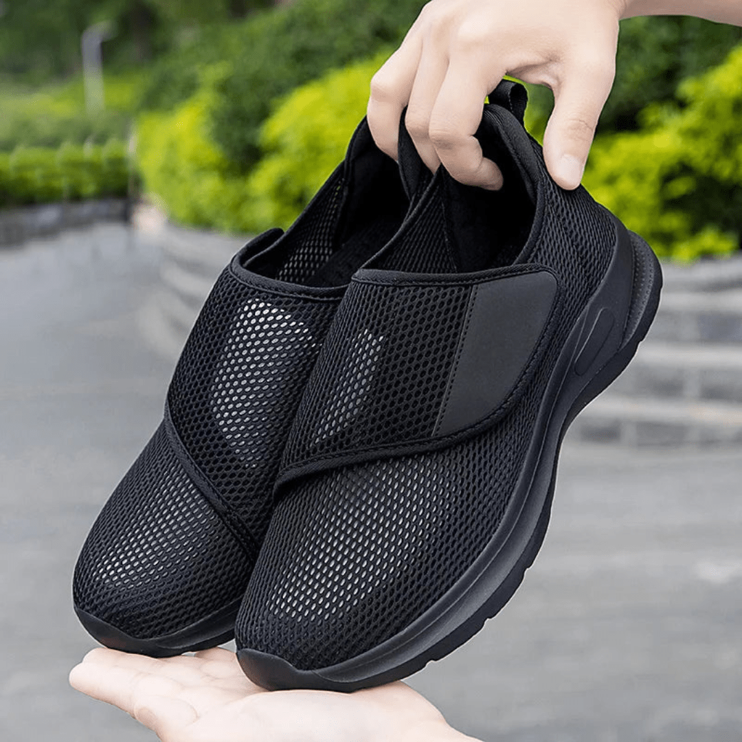 Eleganckie i wygodne buty ortopedyczne dla kobiet z szerokimi stopami, wykonane z elastycznych materiałów.