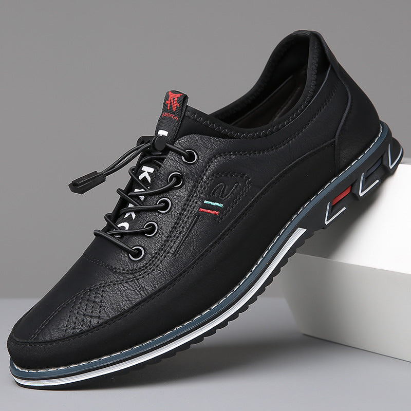Karmelowe męskie buty Oxford, nowoczesny design, okrągły nosek, sznurowane. Eleganckie i wygodne na formalne okazje.