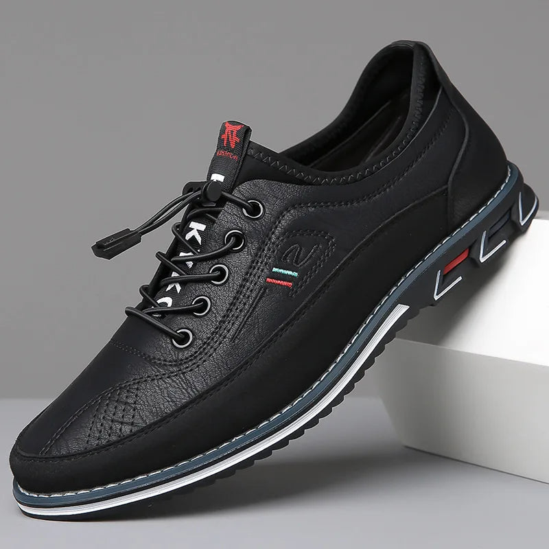 Eleganckie męskie buty Oxford, gładka brązowa skóra, smukła podeszwa, idealne do klasycznego stylu i optymalnego komfortu.