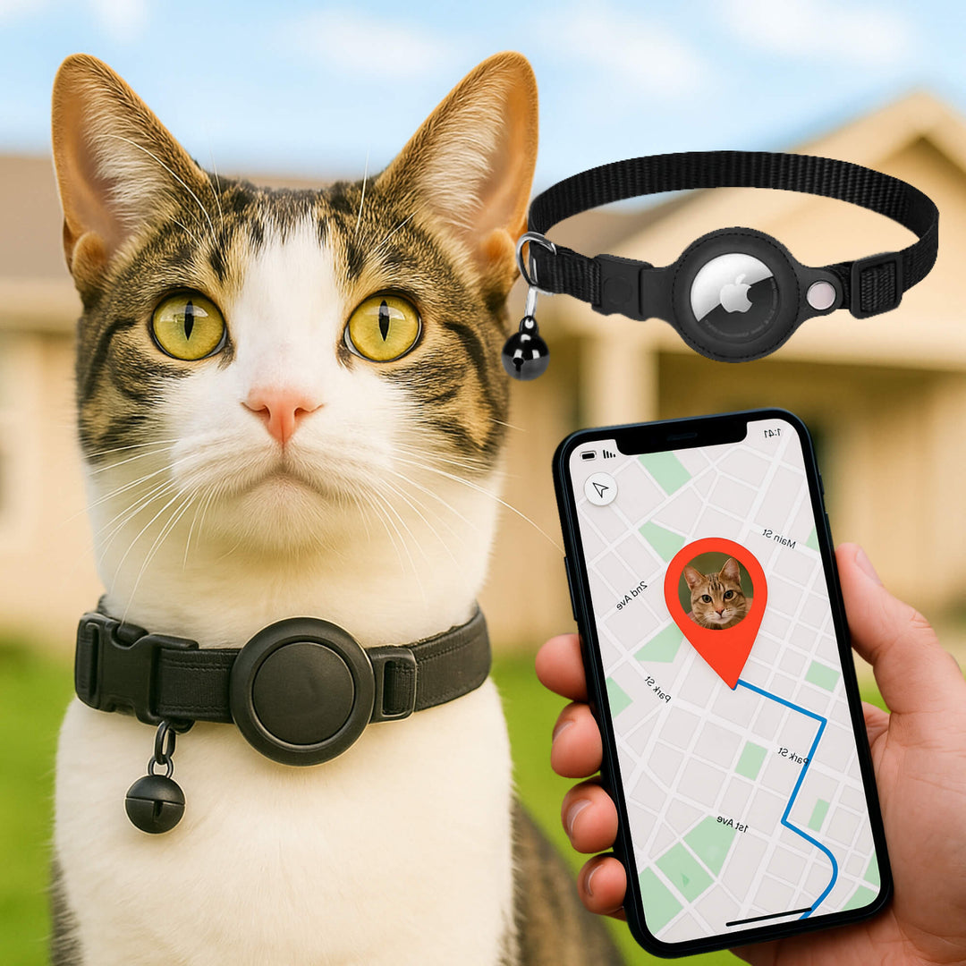 Obroża GPS dla kota, nylonowa, odblaskowa, z szybkim zapięciem, wygodna, zapewniająca optymalną widoczność w nocy i bezpieczne przygody.