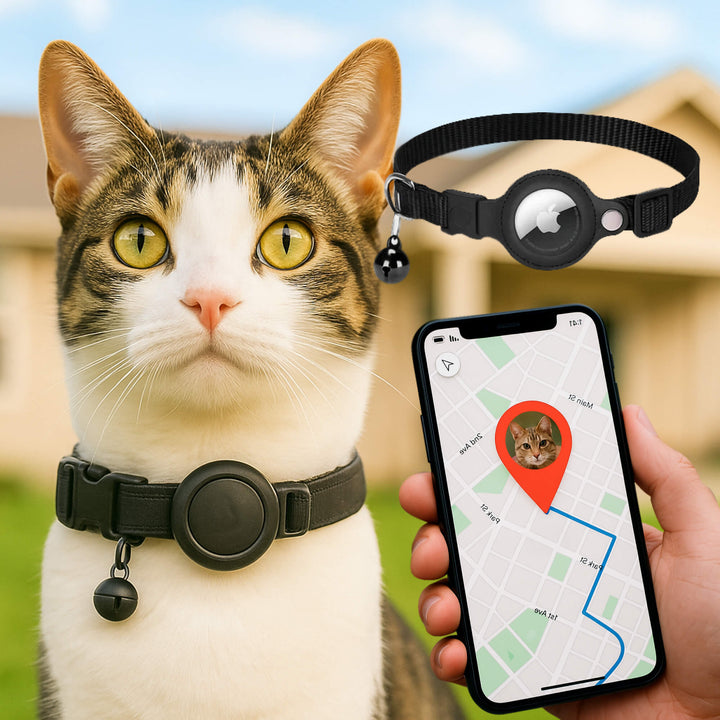 Obroża GPS dla kota, nylonowa, odblaskowa, z szybkim zapięciem, wygodna, zapewniająca optymalną widoczność w nocy i bezpieczne przygody.